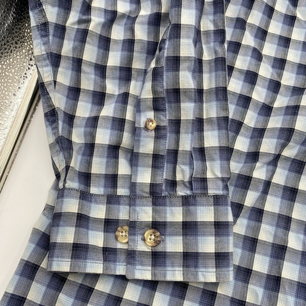 Carhartt Men 3XL Tall Blue Plaid Long Sleeve Relaxed Fit Button Down Shirt - Picture 3 of 10